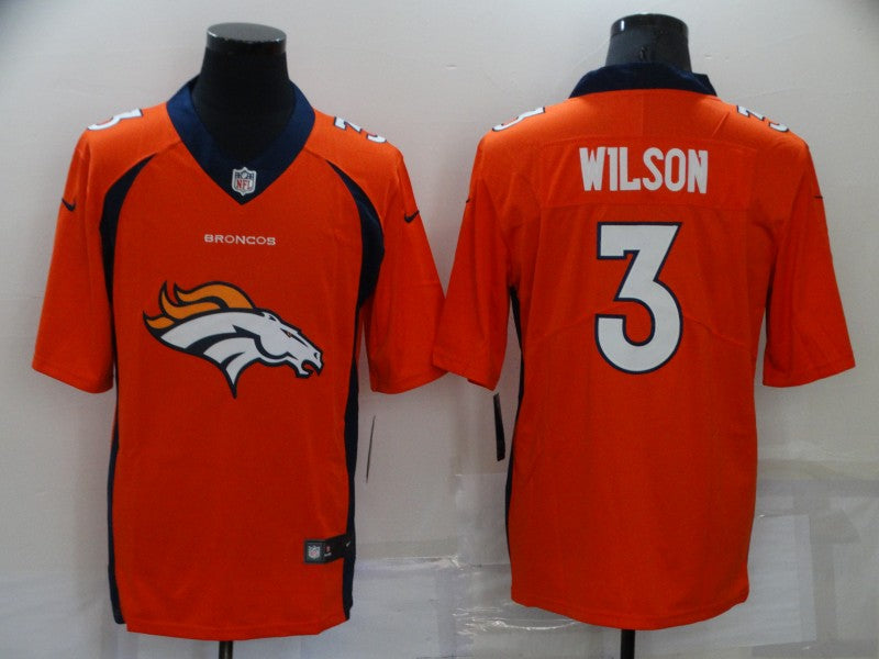 Men's Denver Broncos Russell Wilson #3 Orange Player Jersey1 football jersey product view 1
