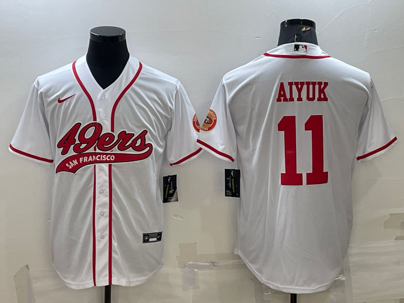 Men's San Francisco 49ers Brandon Aiyuk #11 White Game Jersey1 Joint Edition football jersey product view 1