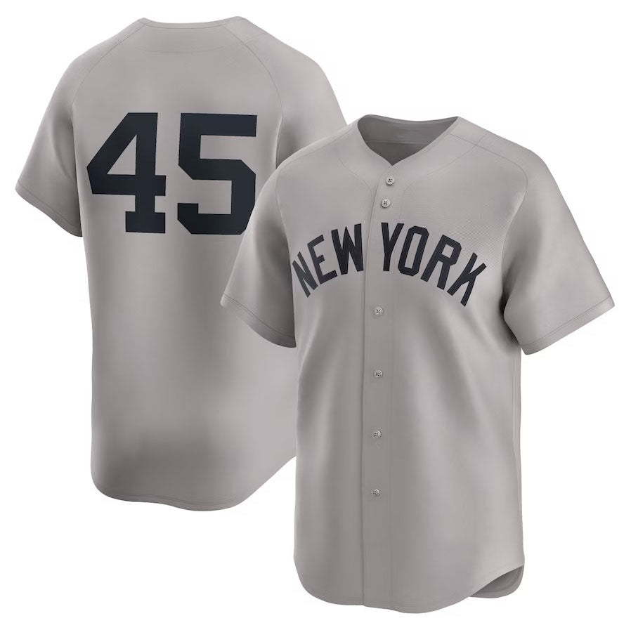 New York Yankees #45 Gerrit Cole Away Limited Player Jersey - Gray Stitches Baseball Jerseys baseball jersey product view 1