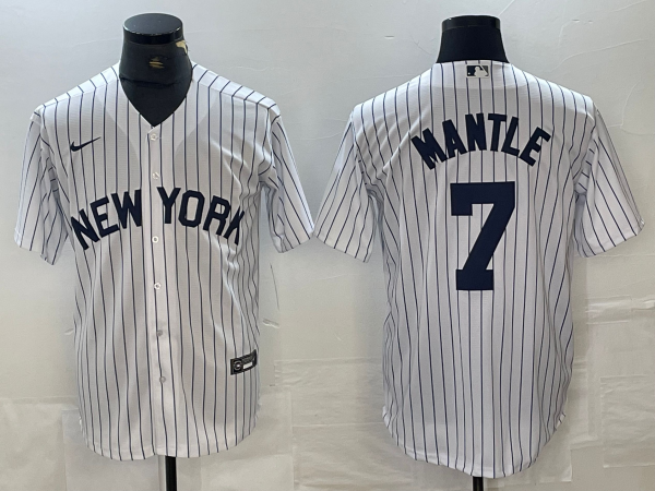 Men's New York Yankees Mickey Mantle #7 White Limited Jersey1 baseball jersey product view 1