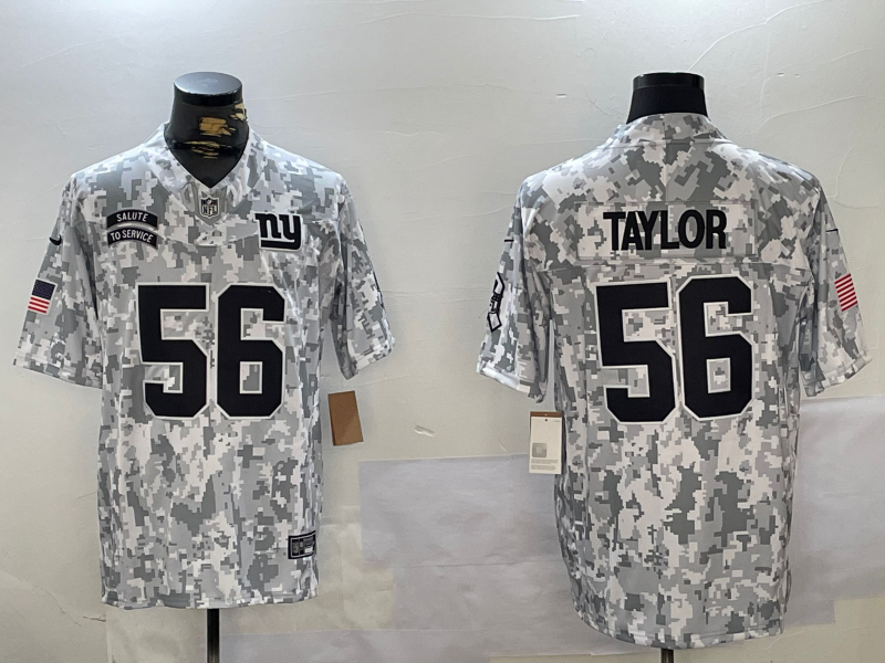 Men's New York Giants Lawrence Taylor #56 Arctic Camo 2024 Salute to Service Retired Player Limited Jersey1 football jersey product view 1