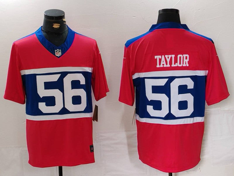 Men's New York Giants Lawrence Taylor #56 Century Red Alternate Player Game Jersey1 football jersey product view 1