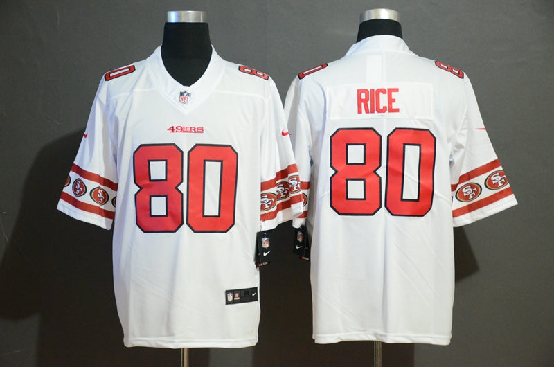 Men's San Francisco 49ers Jerry Rice #80 White Player Game Jersey1 football jersey product view 1