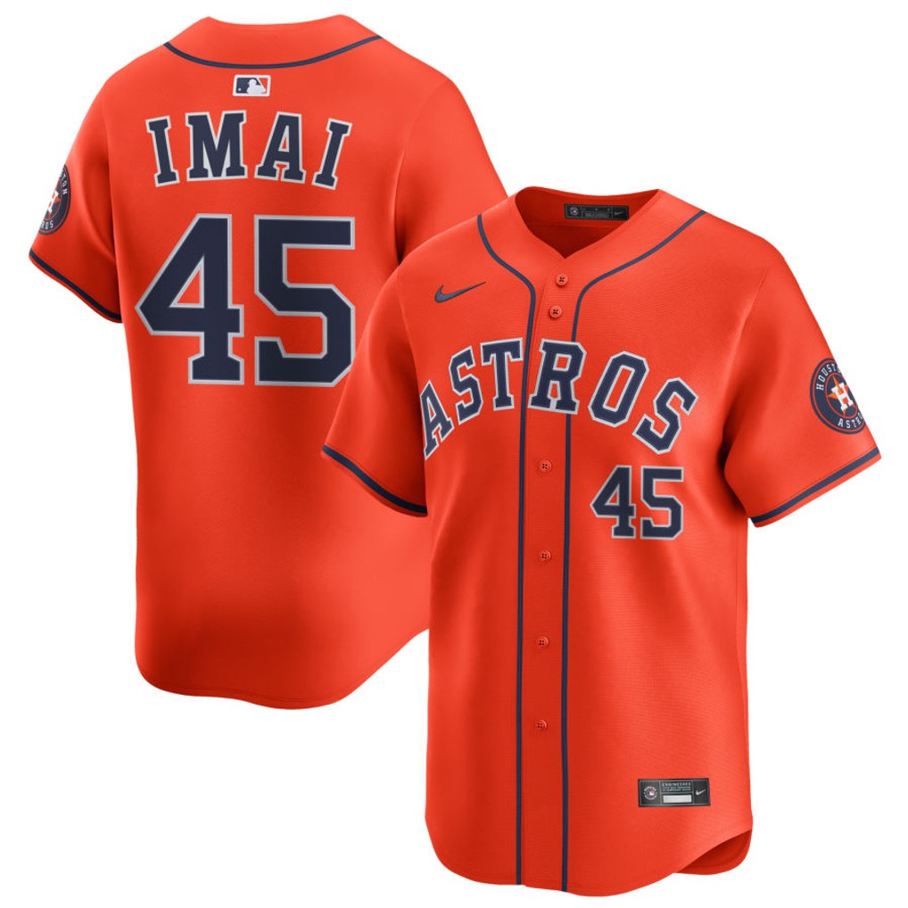 Tatsuya Imai Houston Astros Alternate Jersey - Orange baseball jersey product view 1
