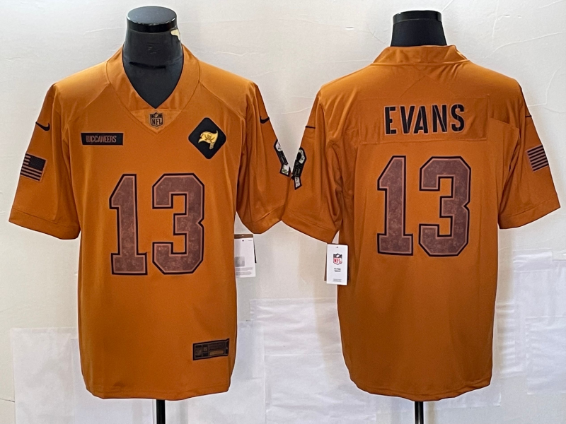 Men's Tampa Bay Buccaneers Mike Evans #13 Brown 2023 Salute To Service Limited Jersey1 football jersey product view 1