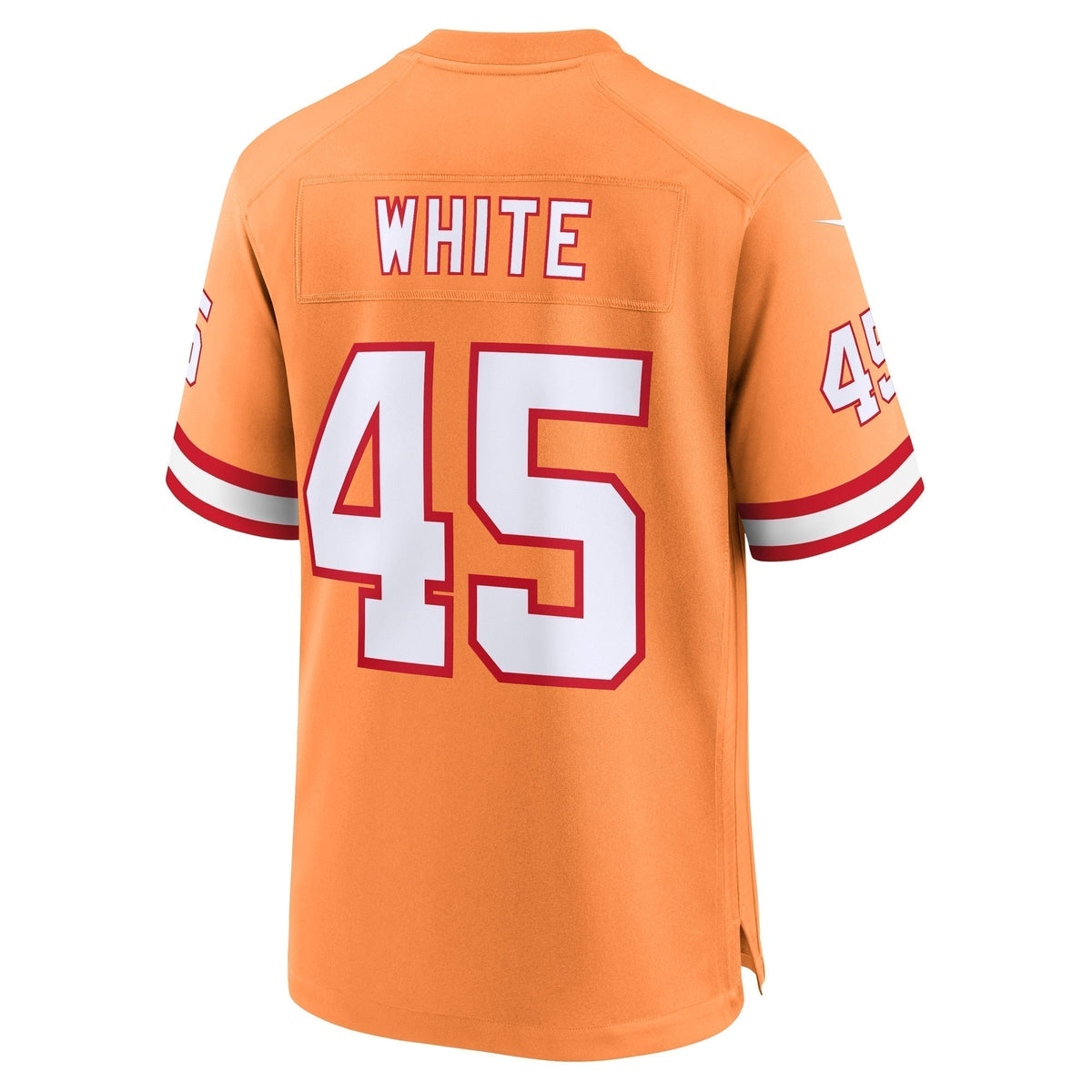 Devin White Tampa Bay Buccaneers Nike Throwback Game Jersey - Orange football jersey product view 3