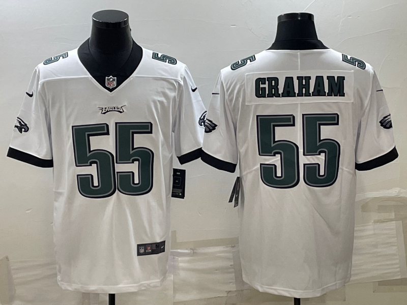 Men's Philadelphia Eagles Brandon Graham #55 White Game Jersey1 football jersey product view 1