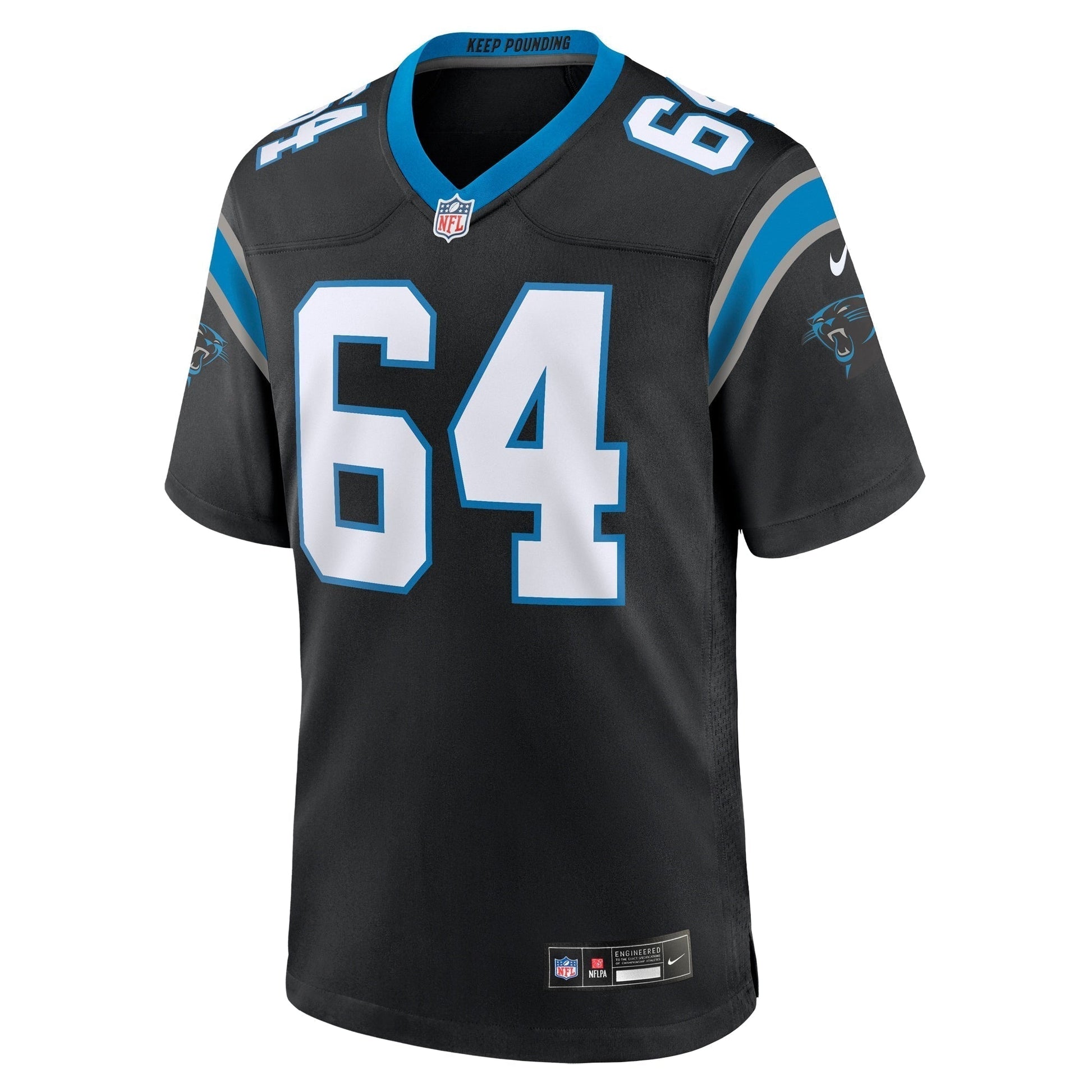 Justin McCray Carolina Panthers Nike Team Game Jersey - Black football jersey product view 2