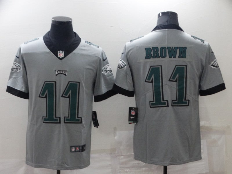 Men's Philadelphia Eagles A.J. Brown #11 Gray Inverted Game Jersey1 football jersey product view 1