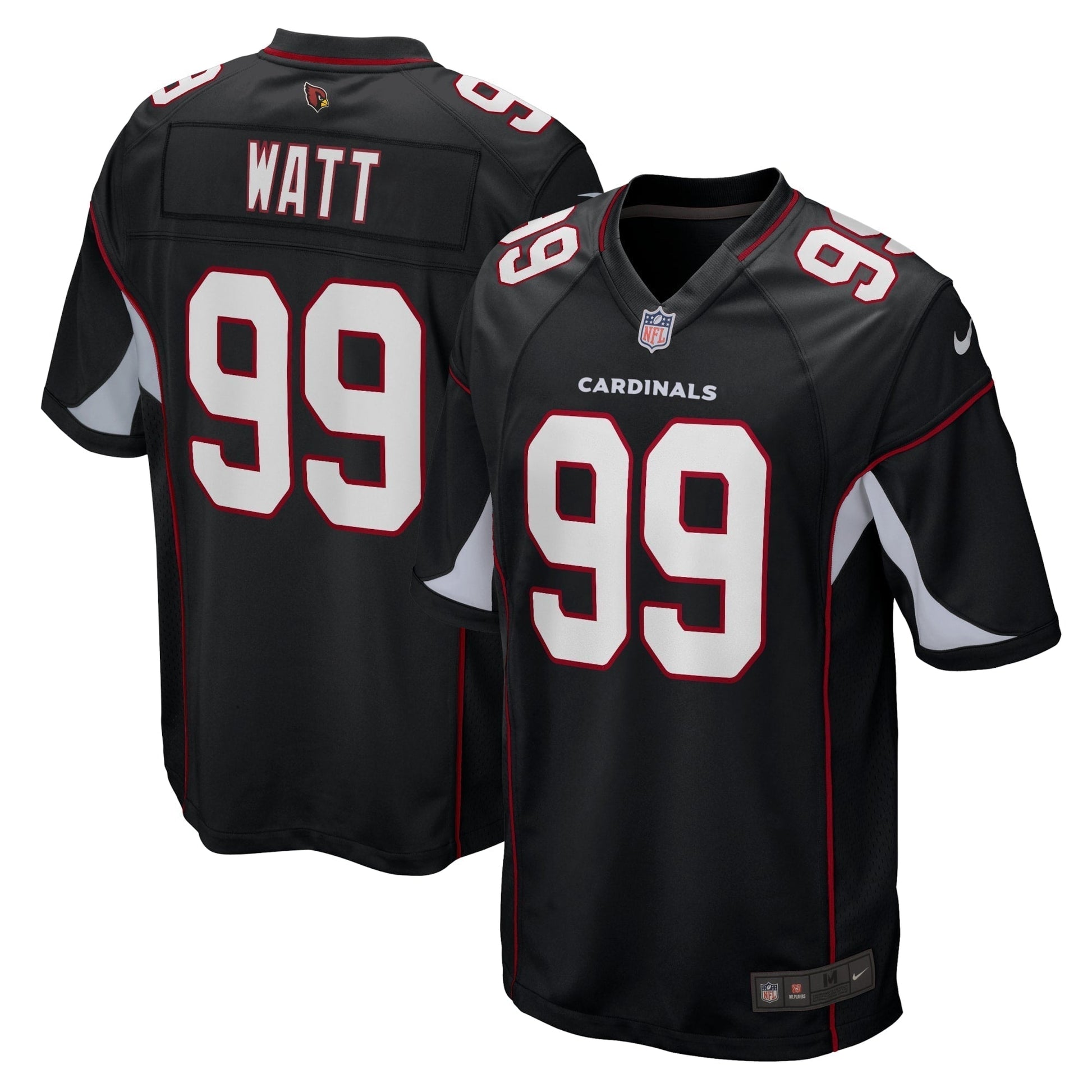 J.J. Watt Arizona Cardinals Nike Alternate Game Jersey - Black football jersey product view 1
