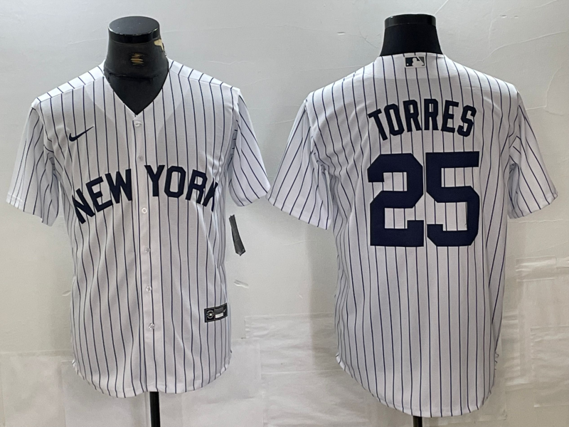 Men's New York Yankees Gleyber Torres #25 White Limited Jersey1 baseball jersey product view 1