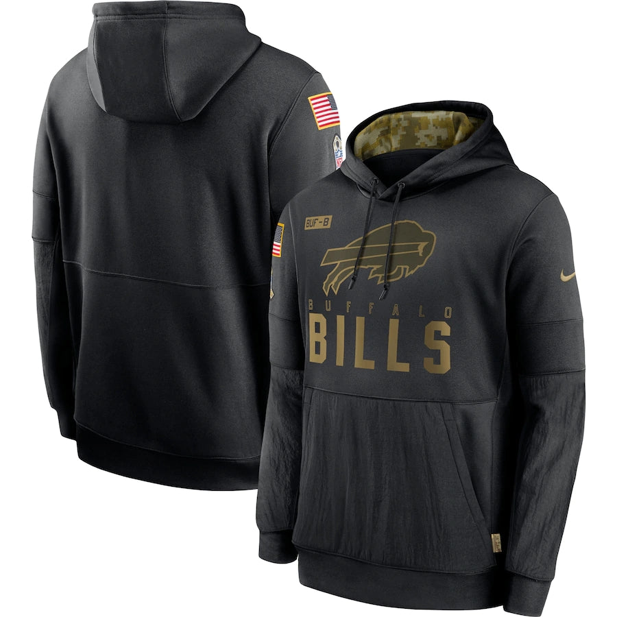 Men's Buffalo Bills NFL 2020 Salute to Service Hoodie1 Black football jersey product view 1