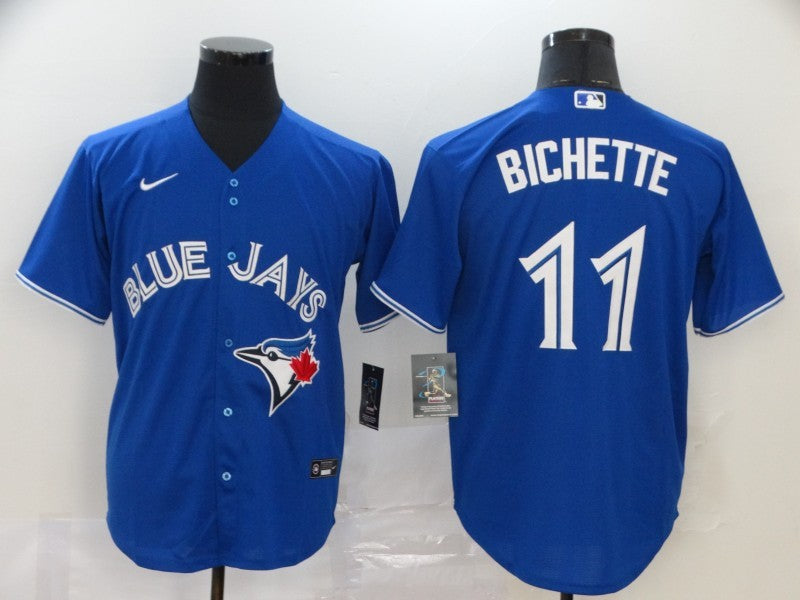 Men's Toronto Blue Jays Bo Bichette #11 Blue Replica Baseball Jersey1 baseball jersey product view 1