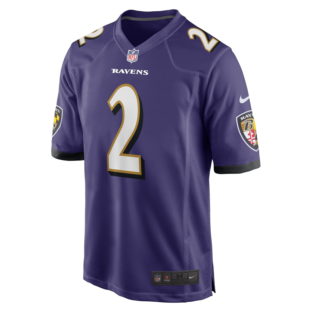 Nate Wiggins Baltimore Ravens Nike 2024 NFL Draft First Round Pick Game Jersey - Purple football jersey product view 2
