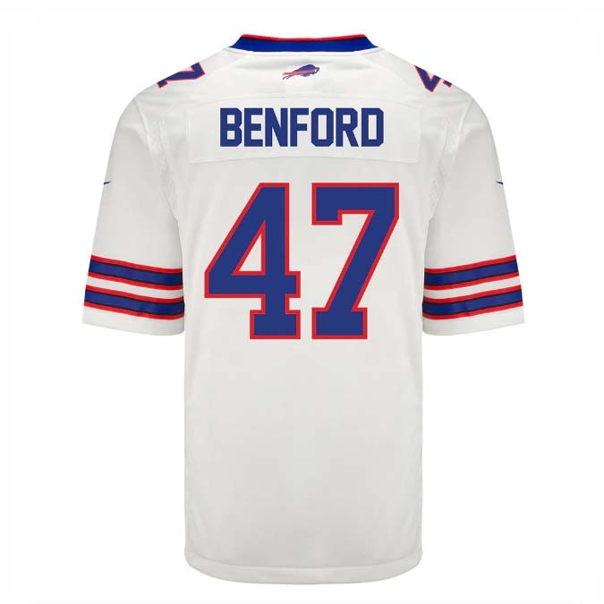 B.Bills #47 Christian Benford Player White Game Jersey -Stitched American Football Jerseys football jersey product view 1