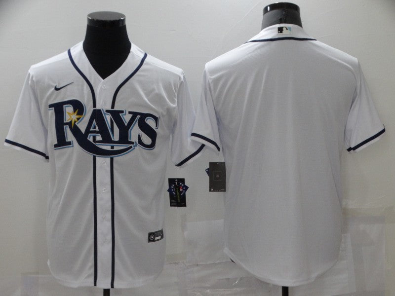 Men's Tampa Bay Rays White Home Replica Blank Jersey baseball jersey product view 1