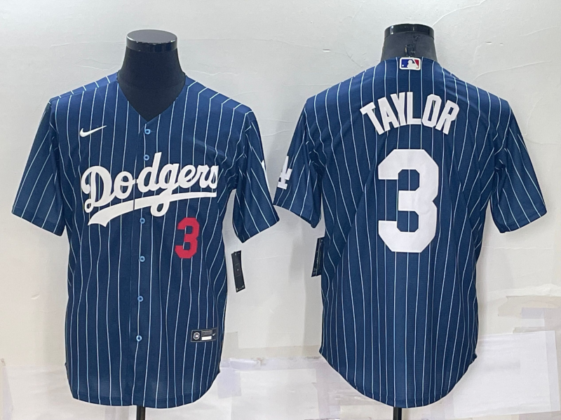 Men's Los Angeles Dodgers Chris Taylor #3 Blue Replica Player Jersey1 baseball jersey product view 1