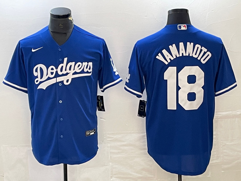 Men's Los Angeles Dodgers Yoshinobu Yamamoto #18 Royal Replica Player Jersey1 baseball jersey product view 1
