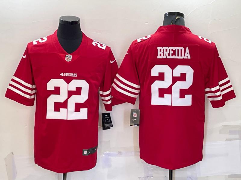 Men's San Francisco 49ers Matt Breida #22 Red Player Jersey1 football jersey product view 1