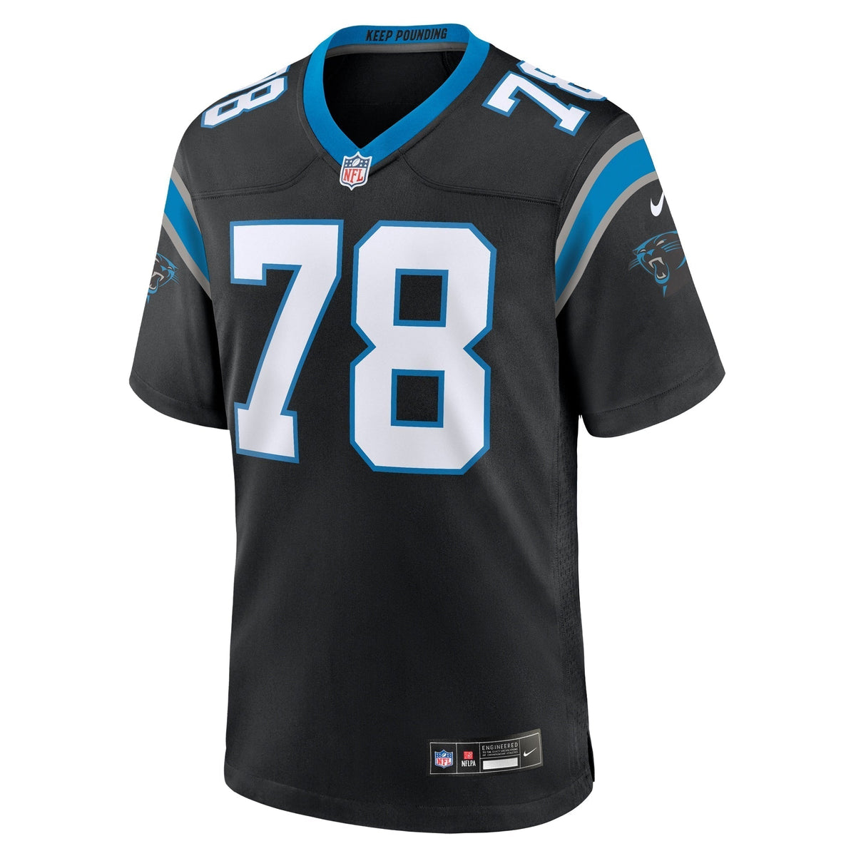 Jayden Peevy Carolina Panthers Nike Game Jersey - Black football jersey product view 2
