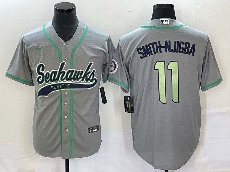 Men's Seattle Seahawks Jaxon Smith-Njigba #11 Gray Game Jersey Joint Edition football jersey product view 1