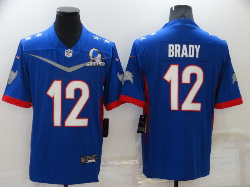 Men's Tampa Bay Buccaneers Tom Brady #12 Blue ALL STAR Game Jersey1 football jersey product view 1