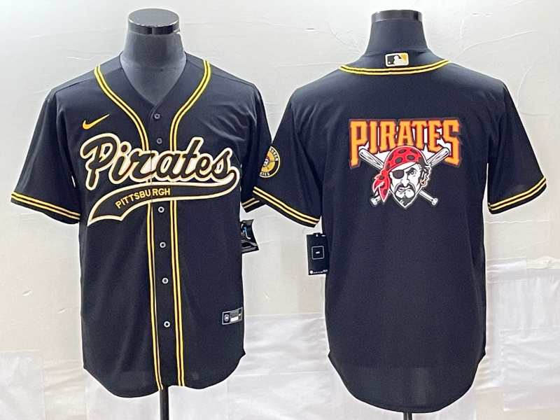 Men's Pittsburgh Pirates Black Replica Team Jersey Joint Edition baseball jersey product view 1