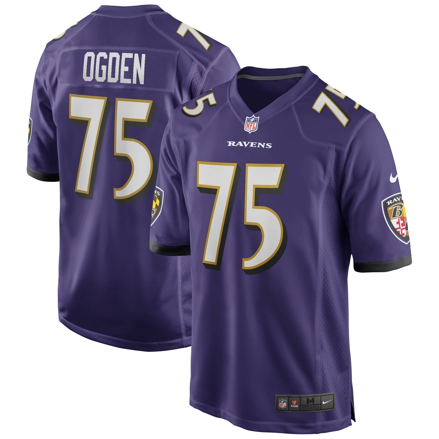 Jonathan Ogden Baltimore Ravens Nike Game Retired Jersey - Purple football jersey product view 1