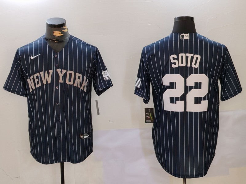 Men's New York Yankees Juan Soto #22 Navy Player Jersey1 baseball jersey product view 1