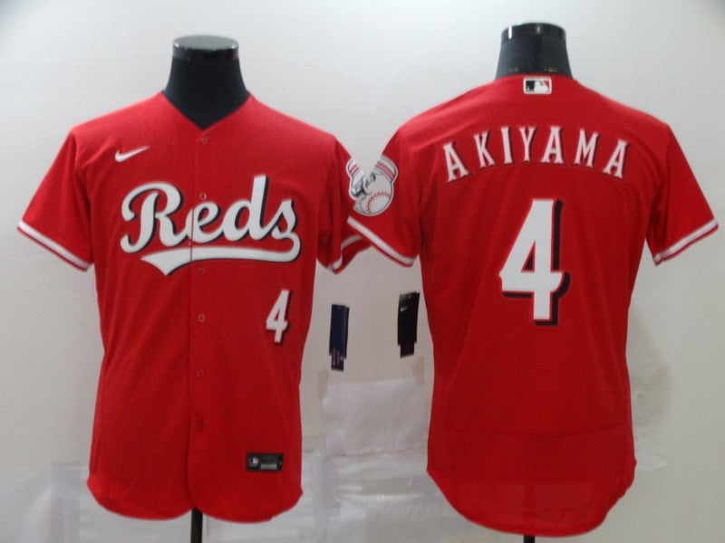 Men's Cincinnati Reds Shogo Akiyama #4 Red Replica Baseball Jersey1 baseball jersey product view 1