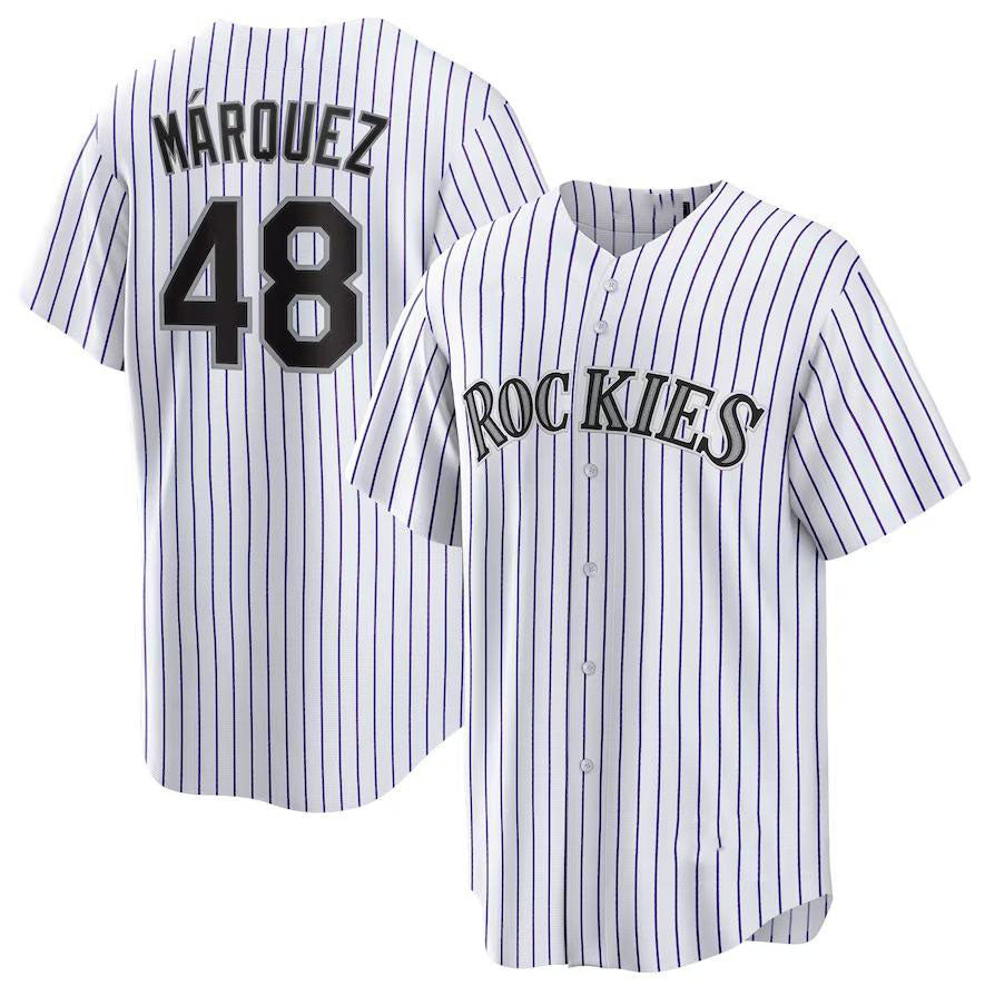 Colorado Rockies #48 Germ¨¢n M¨¢rquez White Home Replica Player Name Jersey Baseball Jerseys baseball jersey product view 1