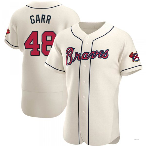 Atlanta Braves #48 Ralph Garr Cream Alternate Jersey Stitches Baseball Jerseys baseball jersey product view 1