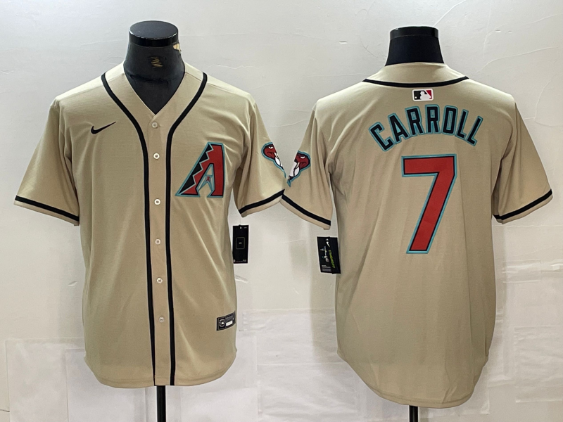 Men's Arizona Diamondbacks Corbin Carroll #7 Cream Limited Player Jersey1 baseball jersey product view 1