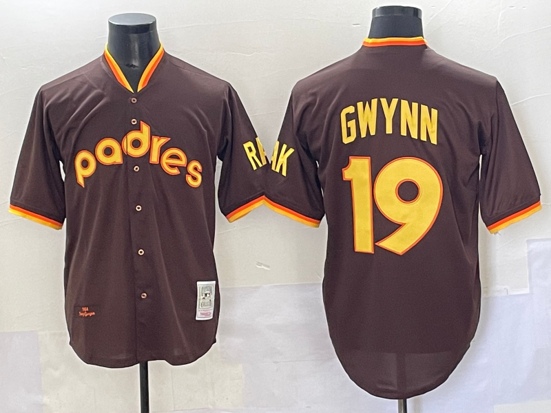 Men's San Diego Padres Tony Gwynn #19 Brown Limited Player Jersey baseball jersey product view 1