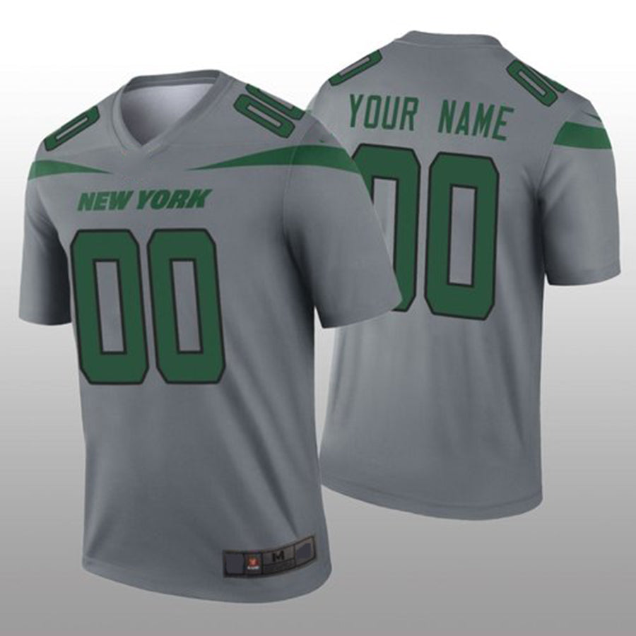 Custom1 New York Jets Gray Inverted Legend Jersey1 American Stitched Jersey1 Football Jerseys football jersey product view 1