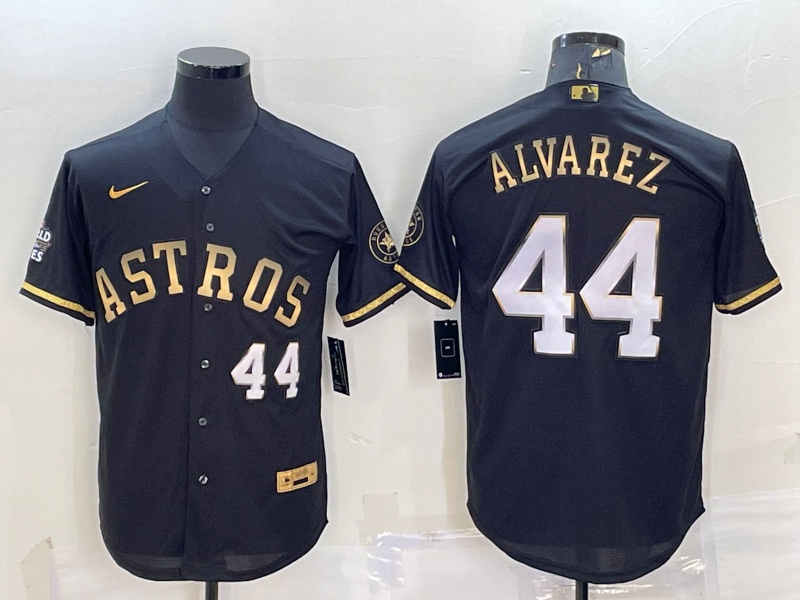 Men's Houston Astros Yordan Alvarez #44 Black Replica Team Jersey1 baseball jersey product view 1