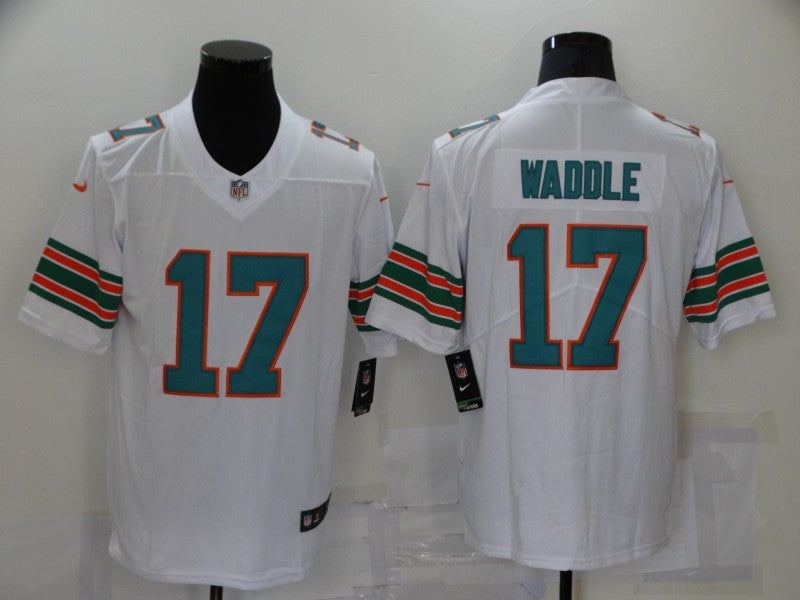 Men's Miami Dolphins Jaylen Waddle #17 White Game Player Jersey1 football jersey product view 1