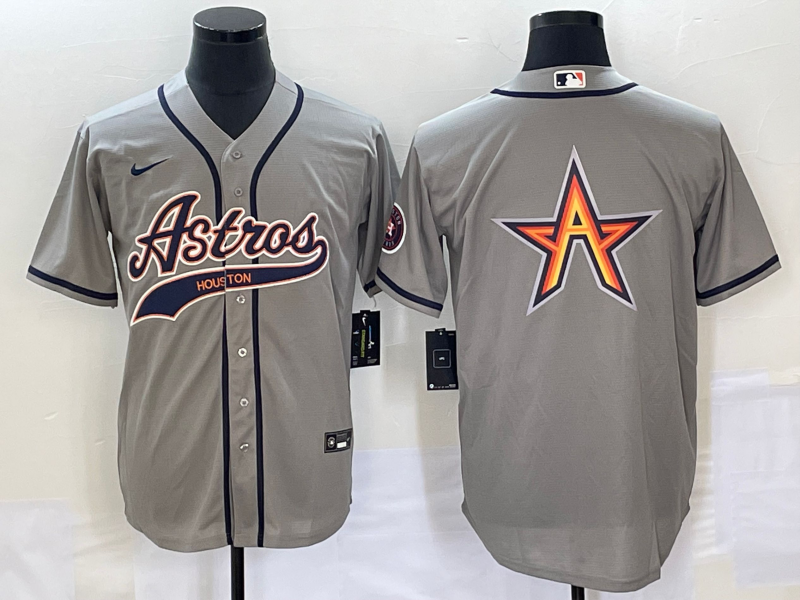Men's Houston Astros Gray Alternate Replica Jersey Joint Edition baseball jersey product view 1