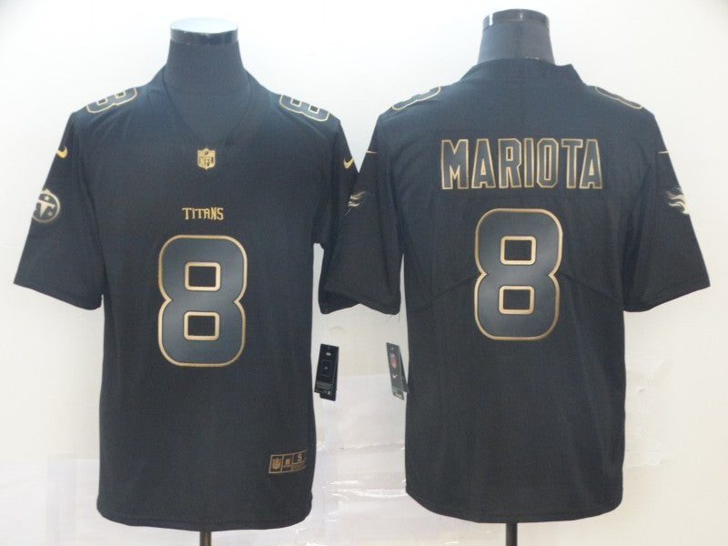 Men's Tennessee Titans Marcus Mariota #8 Black Game Player Jersey1 football jersey product view 1