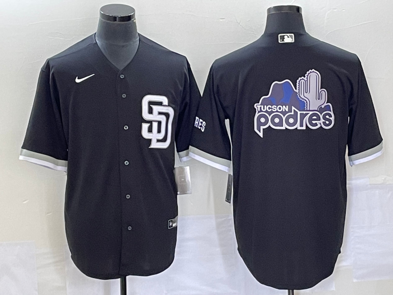 Men's San Diego Padres Black Replica Team Jersey1 baseball jersey product view 1