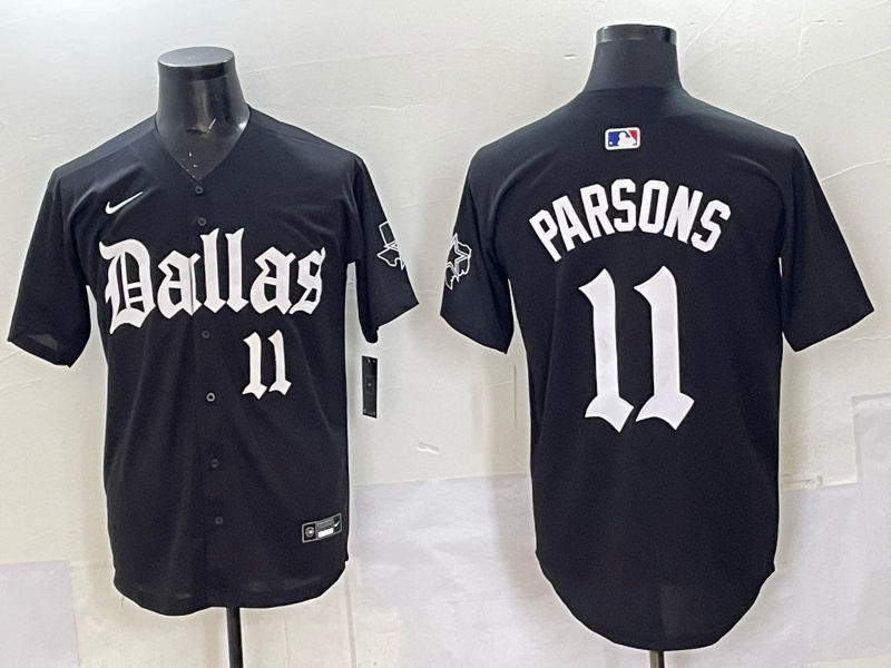 Men's Dallas Cowboys Micah Parsons #11 Black Team Game Player Jersey football jersey product view 1