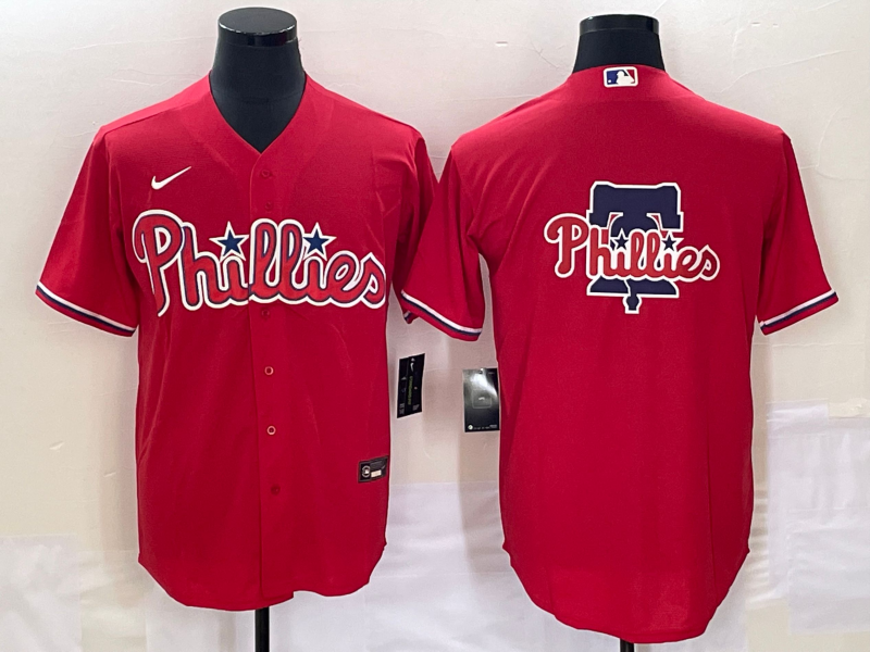 Men's Philadelphia Phillies Red Replica Team Jersey1 baseball jersey product view 1