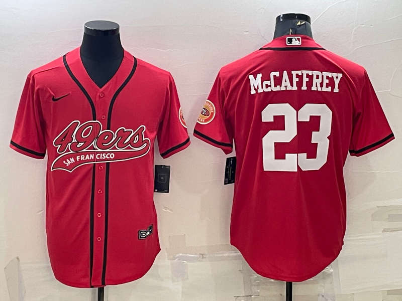 Men's San Francisco 49ers Christian McCaffrey #23 Red Game Jersey1 Joint Edition football jersey product view 1