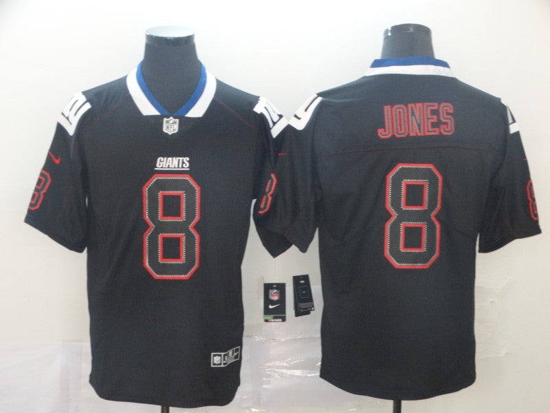 Men's New York Giants #8 Daniel Jones Black Game Player Jersey1 football jersey product view 1