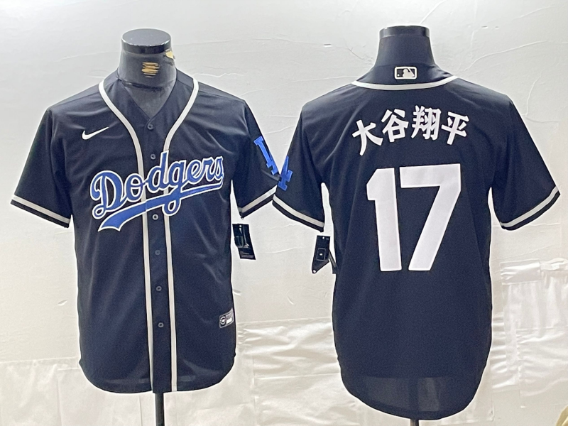 Men's Los Angeles Dodgers Shohei Ohtani #17 Black Alternate Replica Team Jersey1 baseball jersey product view 1