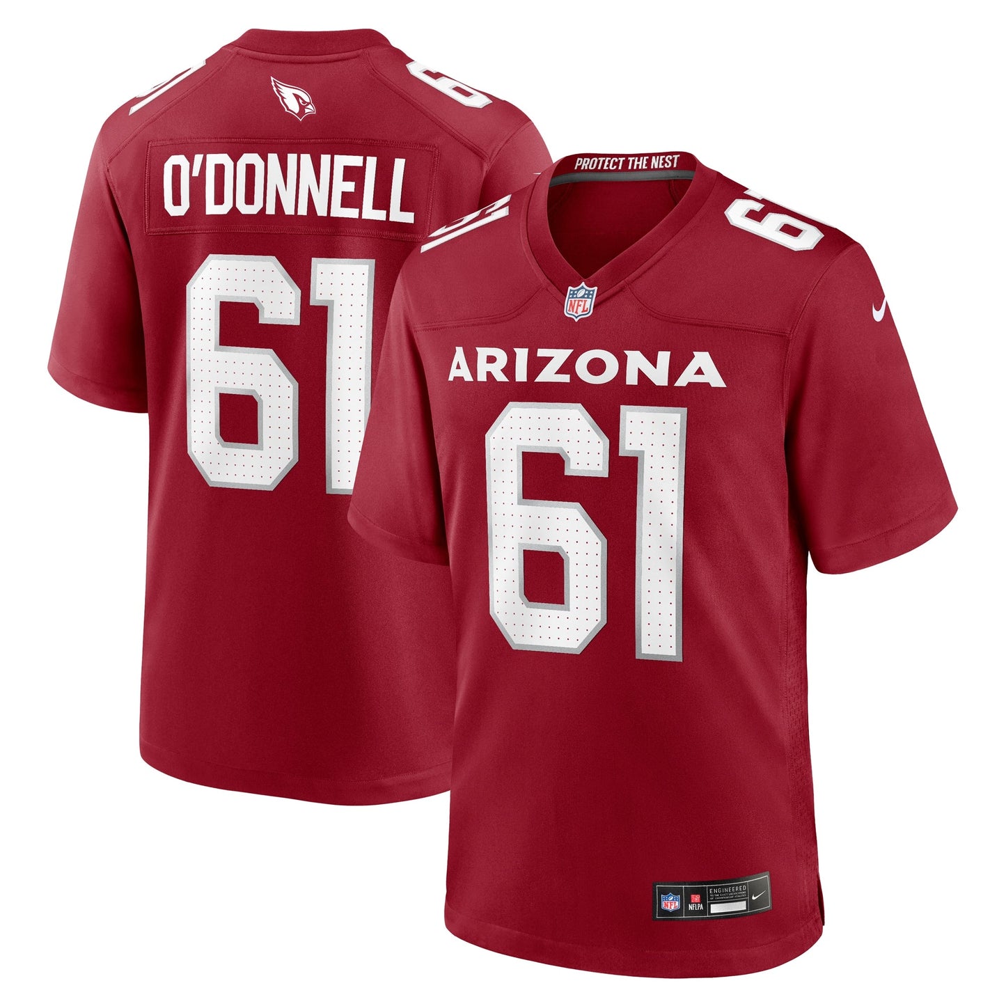 Carter O'Donnell Arizona Cardinals Nike Team Game Jersey - Cardinal football jersey product view 1