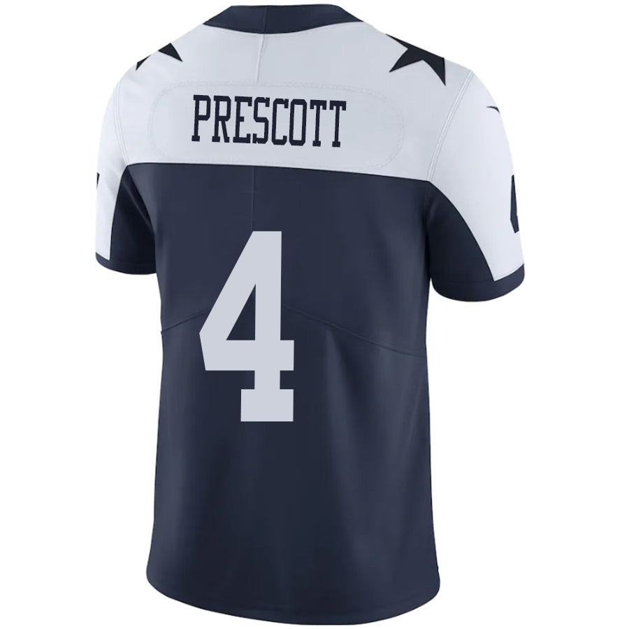 D.Cowboys #4 Dak Prescott Player White-Navy Game Stitched Football Jerseys football jersey product view 1