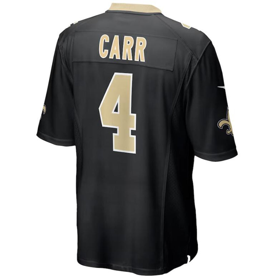 #4 Derek Carr Player NO.Saints Black Game Football Jerseys football jersey product view 1