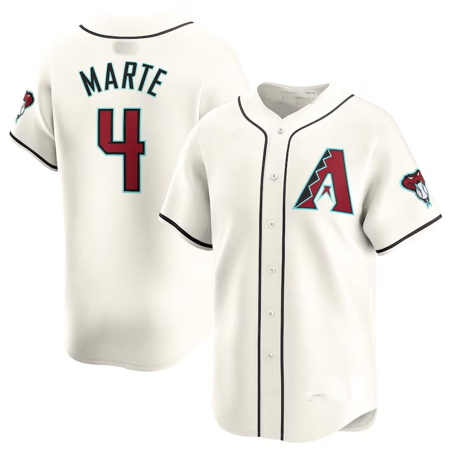 Arizona Diamondbacks #4 Ketel Marte Home Limited Player Jersey - White Stitches Baseball Jerseys baseball jersey product view 1