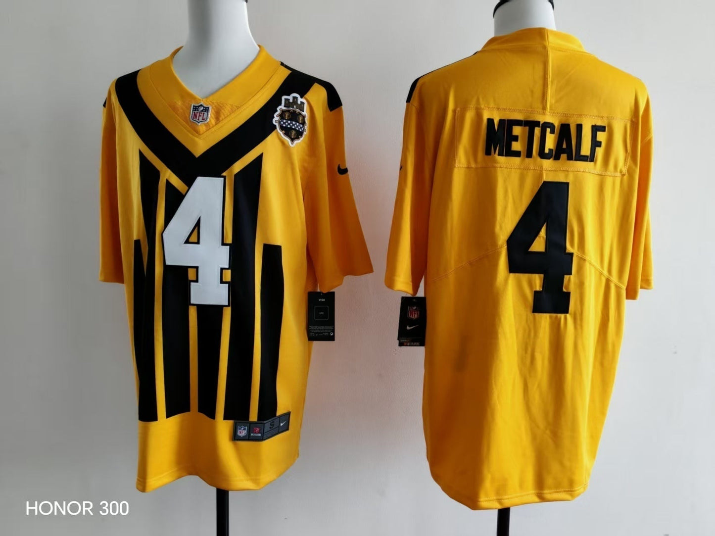 Men's Pittsburgh Steelers DK Metcalf Nike Jersey - Retro Yellow-1 football jersey product view 1
